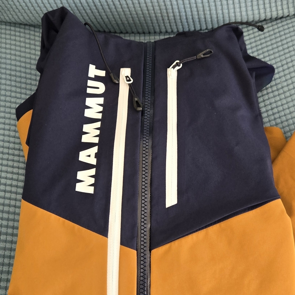 ❄️New! Mammut La Liste Pro HS Hooded Jacket - Women's Navy and Tan - Size L - Picture 2 of 5